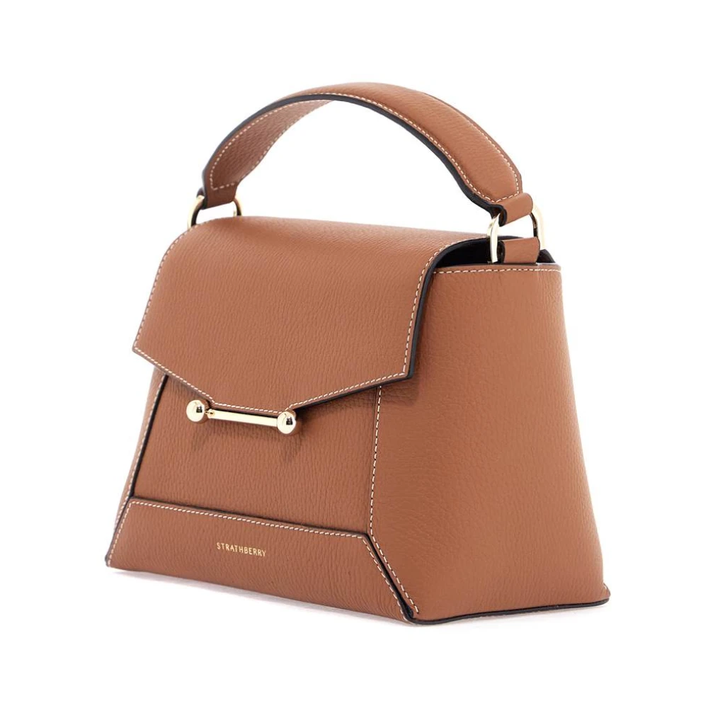 Strathberry Elegante leren handtas met mozaïekontwerp Brown Dames