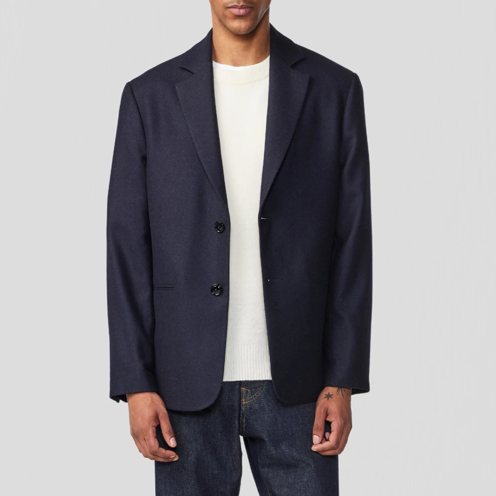 Nn07 Getailleerde wollen blazer marineblauw Blue Heren
