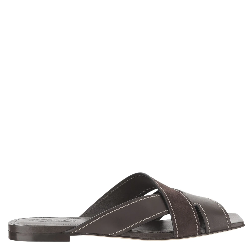 Tod's Women's Brown Sliders, 5 Uk, Woven Sandal