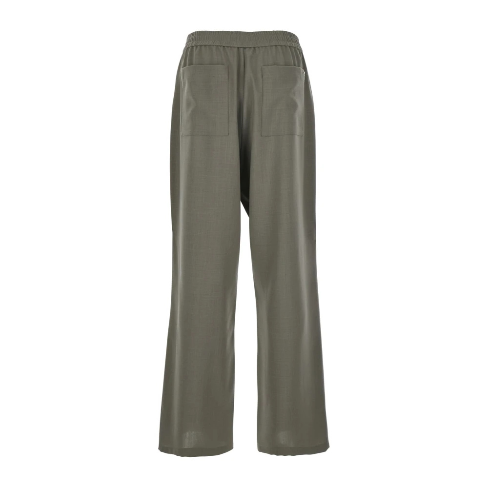 Ami Paris Groene katoenen broek met elastische taille Green Heren