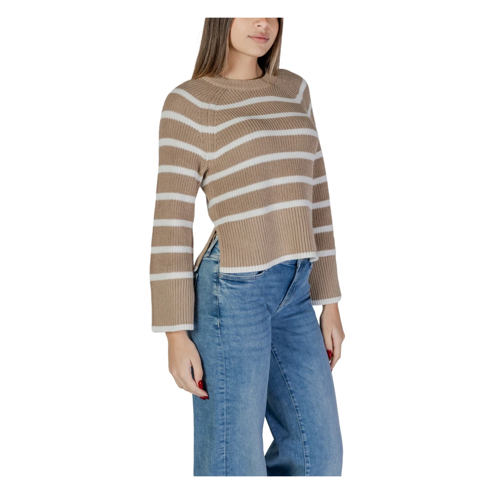 Vila Lente Zomer Dames Katoenen Sweatshirt Beige Dames