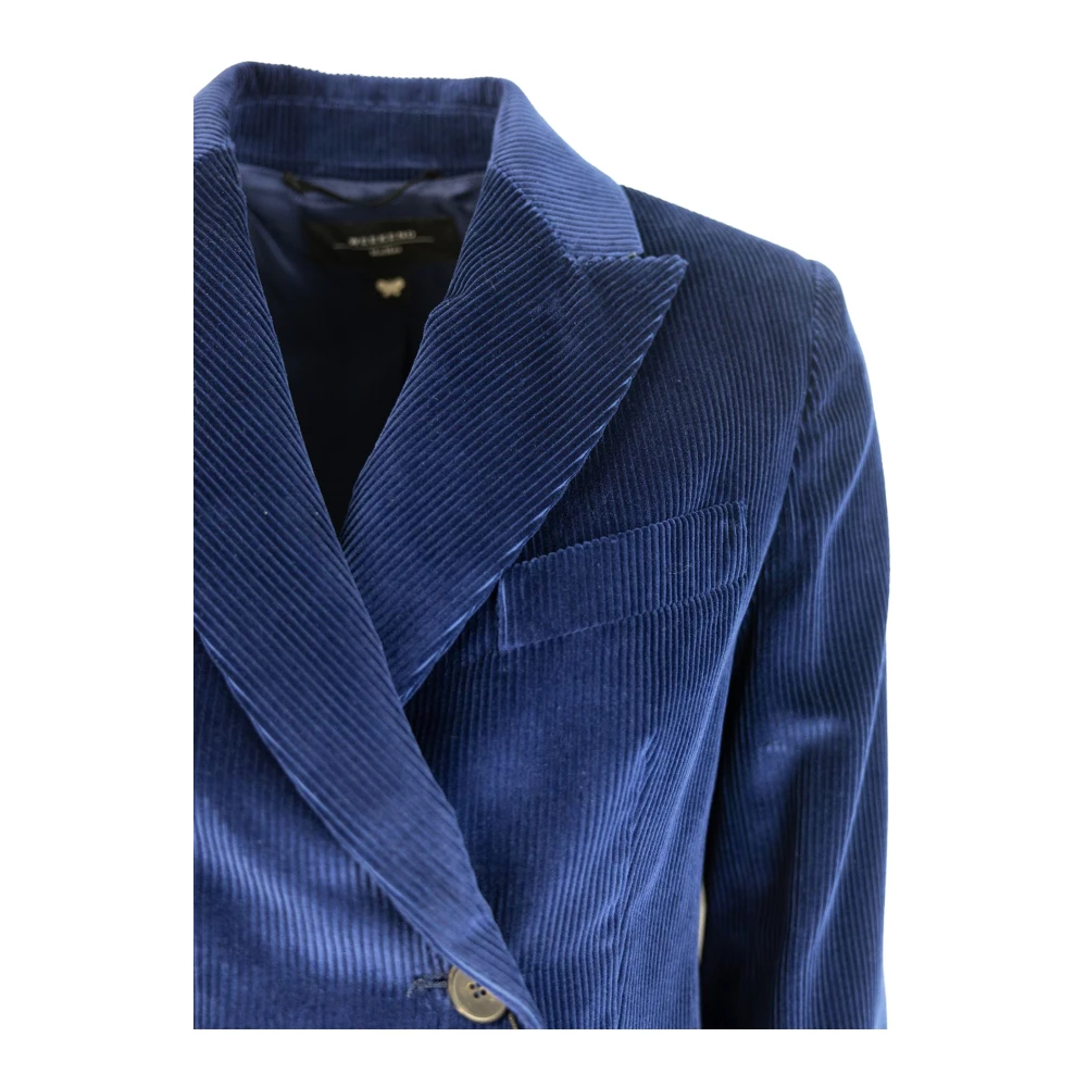 Max Mara Blauwe Katoenen Jas Blue Dames