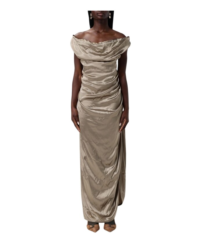 robe-longue-doree-drapee