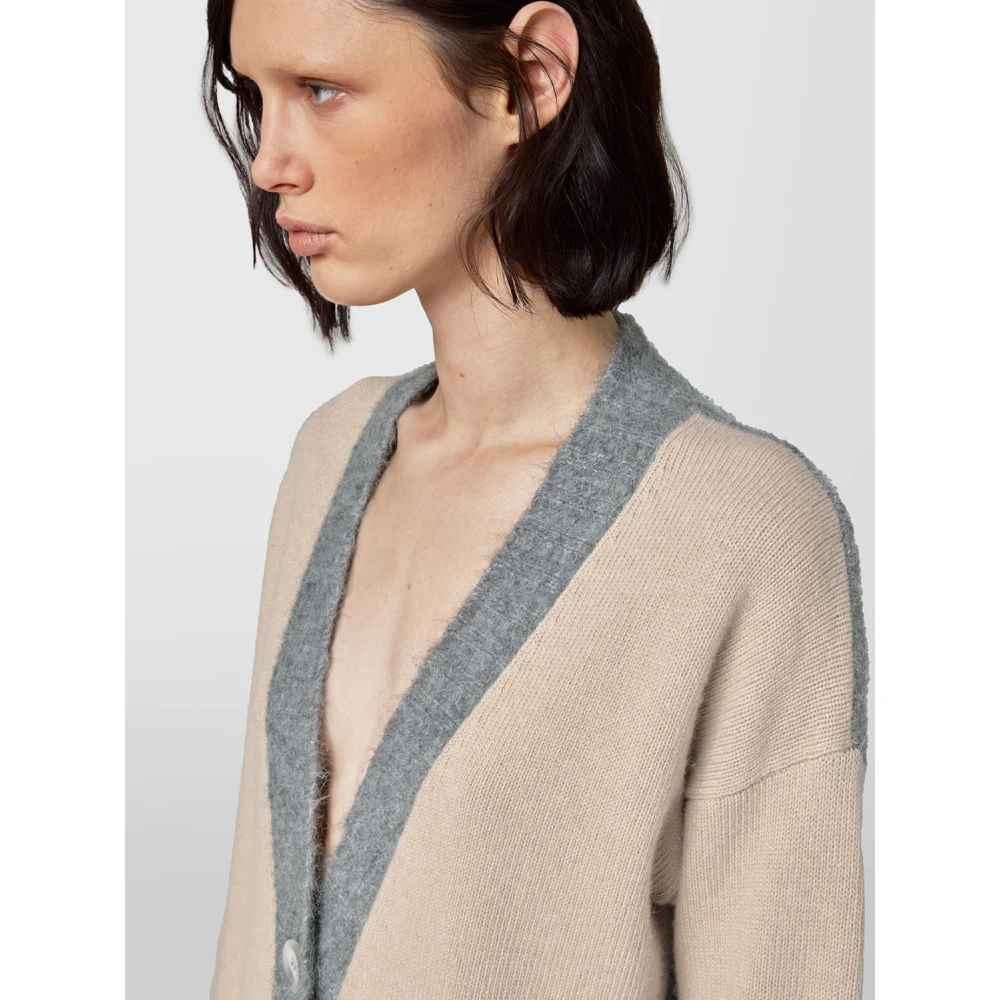 Alpha Studio Contrast Bicolor Vest Beige Dames