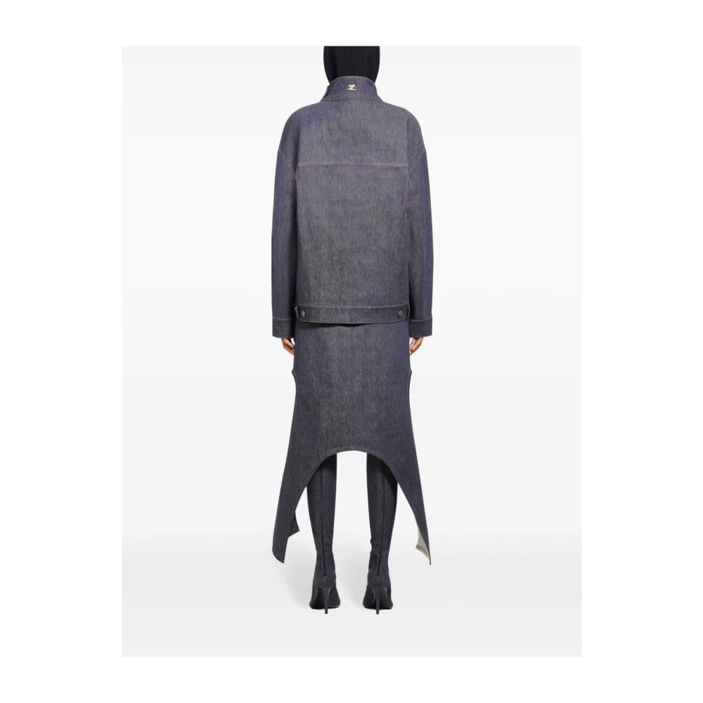 Courrèges Grijze Denim Jas Outerwear Aw24 Blue Dames