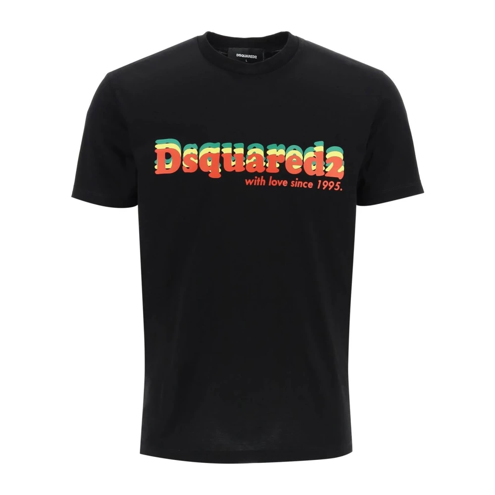 Dsquared2 Logo Print Cool Fit T-Shirt Black Heren