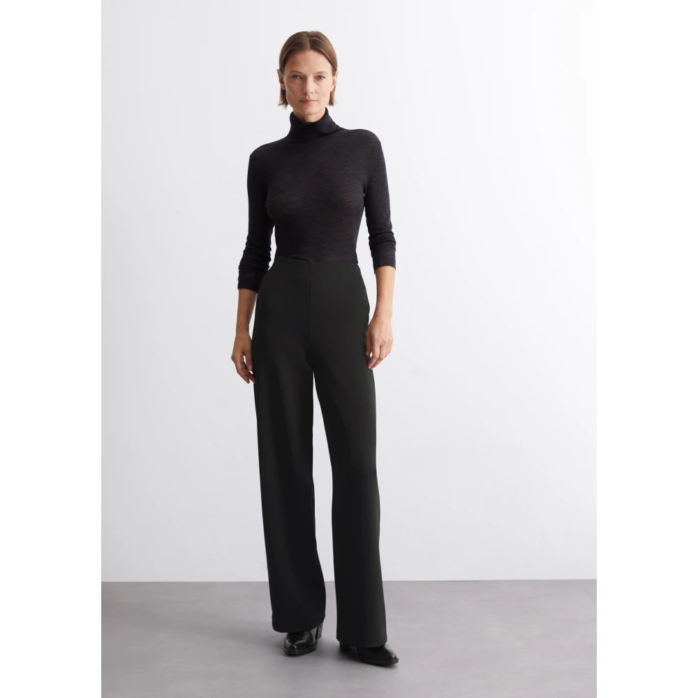 Marc O'Polo Jersey broek recht Black Dames