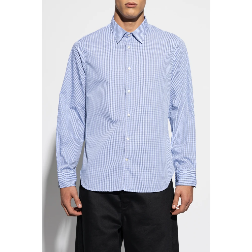 Officine Générale Geruite overhemd Blue Heren