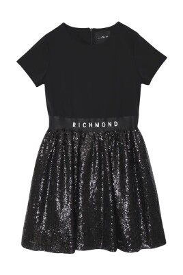 black-sequin-flare-dress
