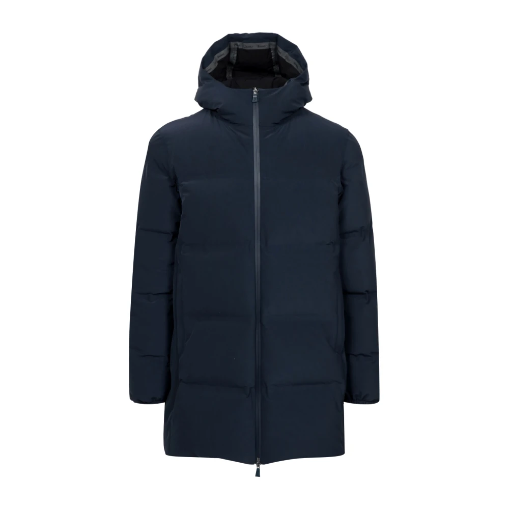 Herno Blauwe Waterdichte Donsjas met Capuchon Blue Heren