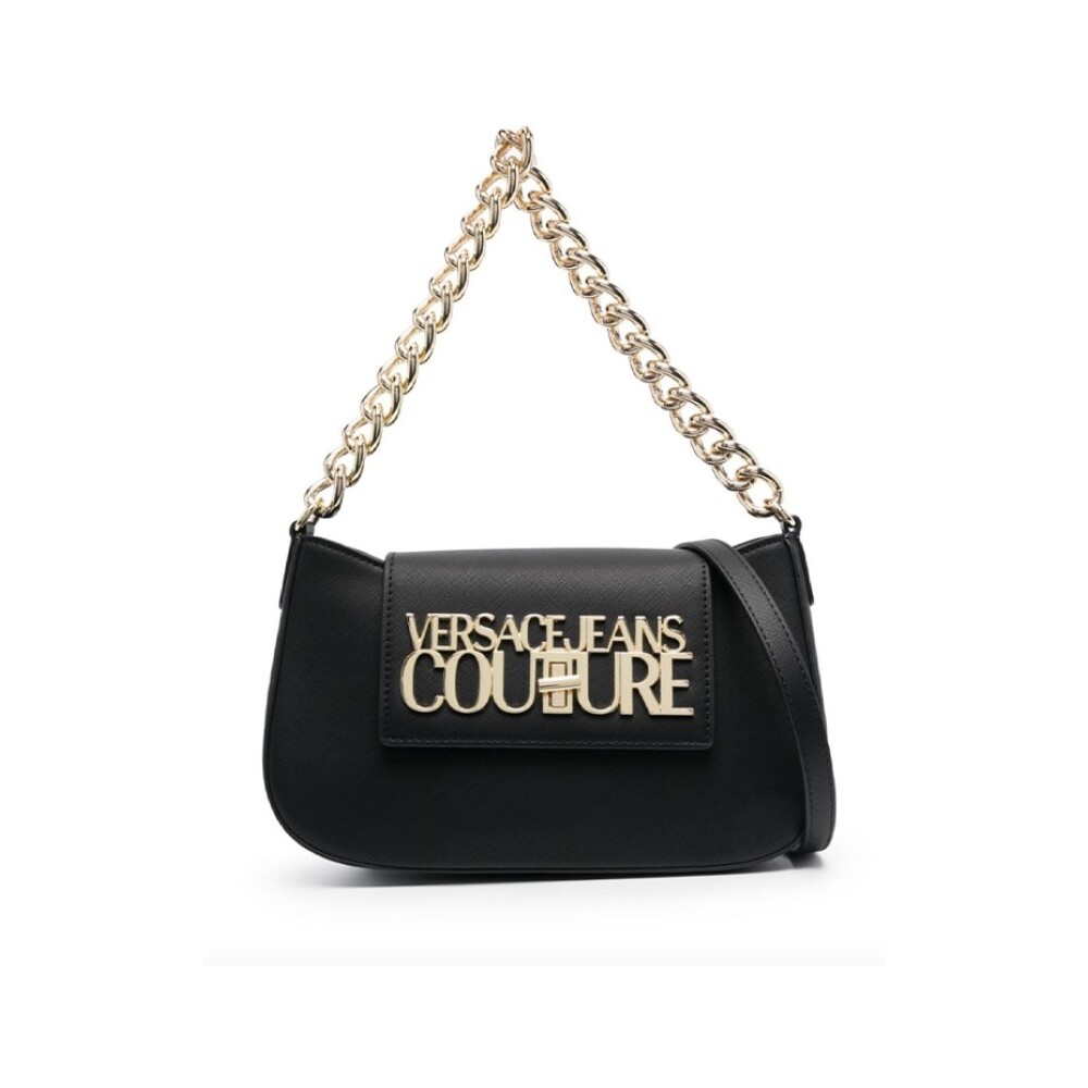 Zwarte Hobo Tas met Kettinghengsel Versace Jeans Couture Dames