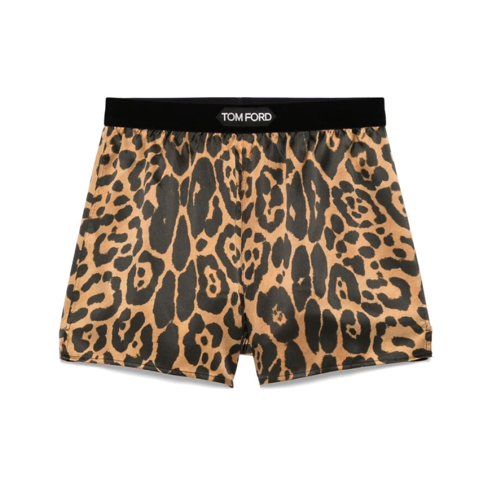 Tom Ford Luipaardprint Elastische Taille Shorts Brown Dames