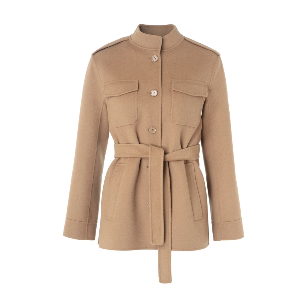 Max Mara Amanda Kamelenwollen Jas Brown Dames