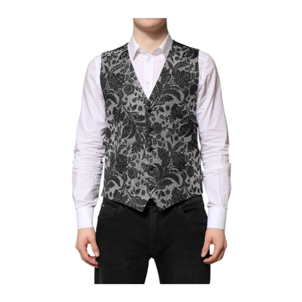Dolce & Gabbana Men's Luxury Brocade Formal Waistcoat