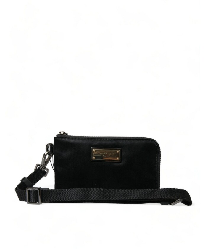 elegant-black-nylon-leather-bag-with-silver-details