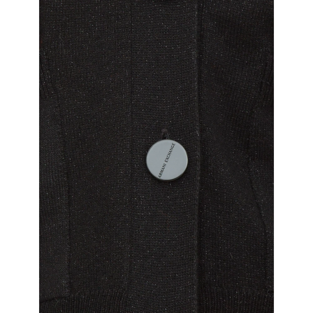 Armani Exchange Zwarte Cardigan Trui Stijlvolle Mode Black Dames