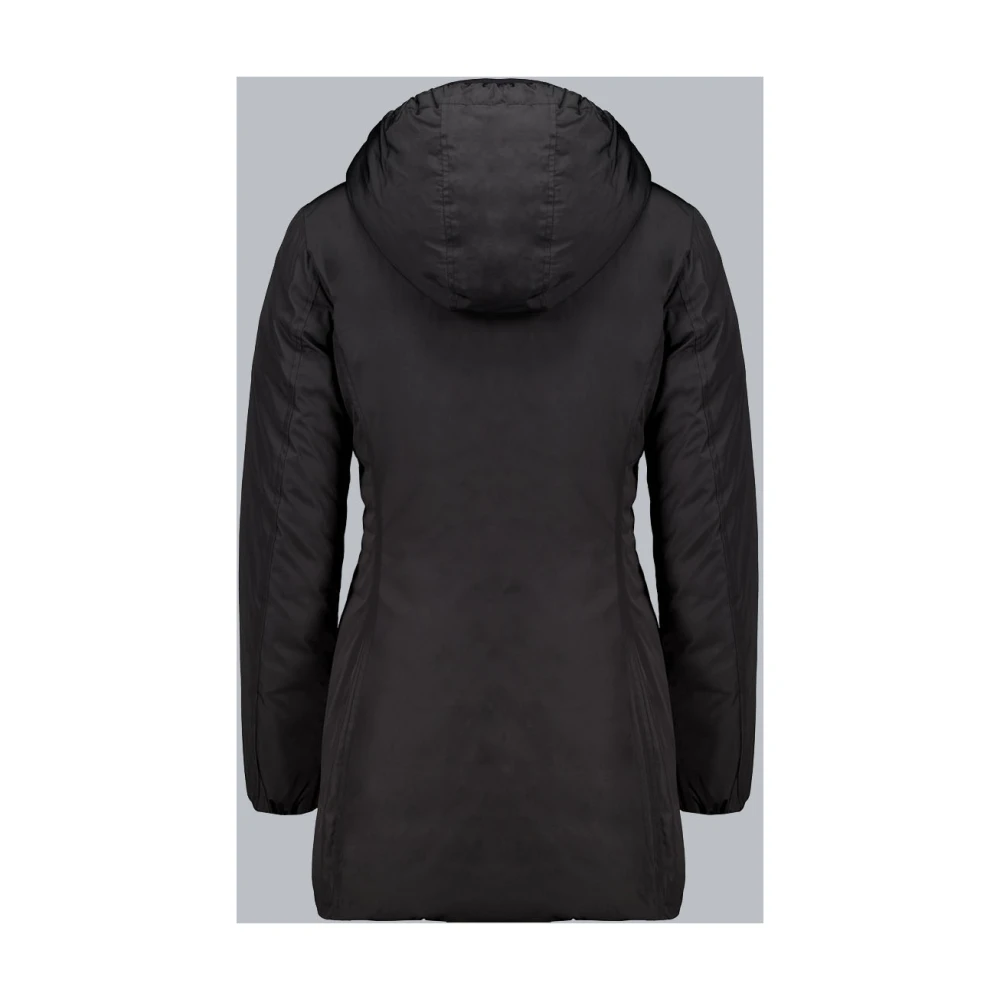 Ciesse Piumini Kalie Lange zwarte omkeerbare donsjas van echt 800 fill power veren Black Dames