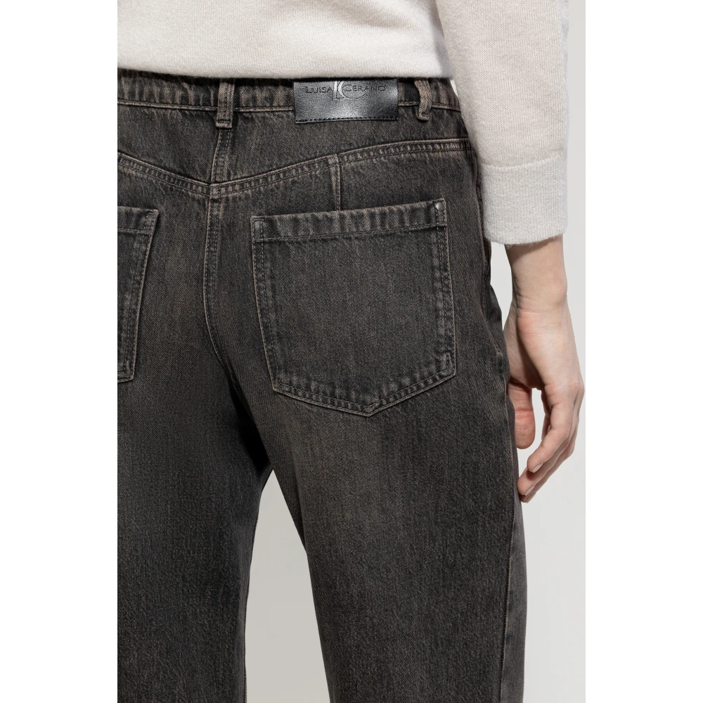 LUISA CERANO Wideleg Tencel Denim Broek Vintage Look Gray Dames