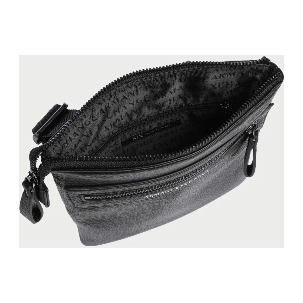 Armani Exchange Zwarte Crossbody Tas met Voorvak met Rits Black Heren