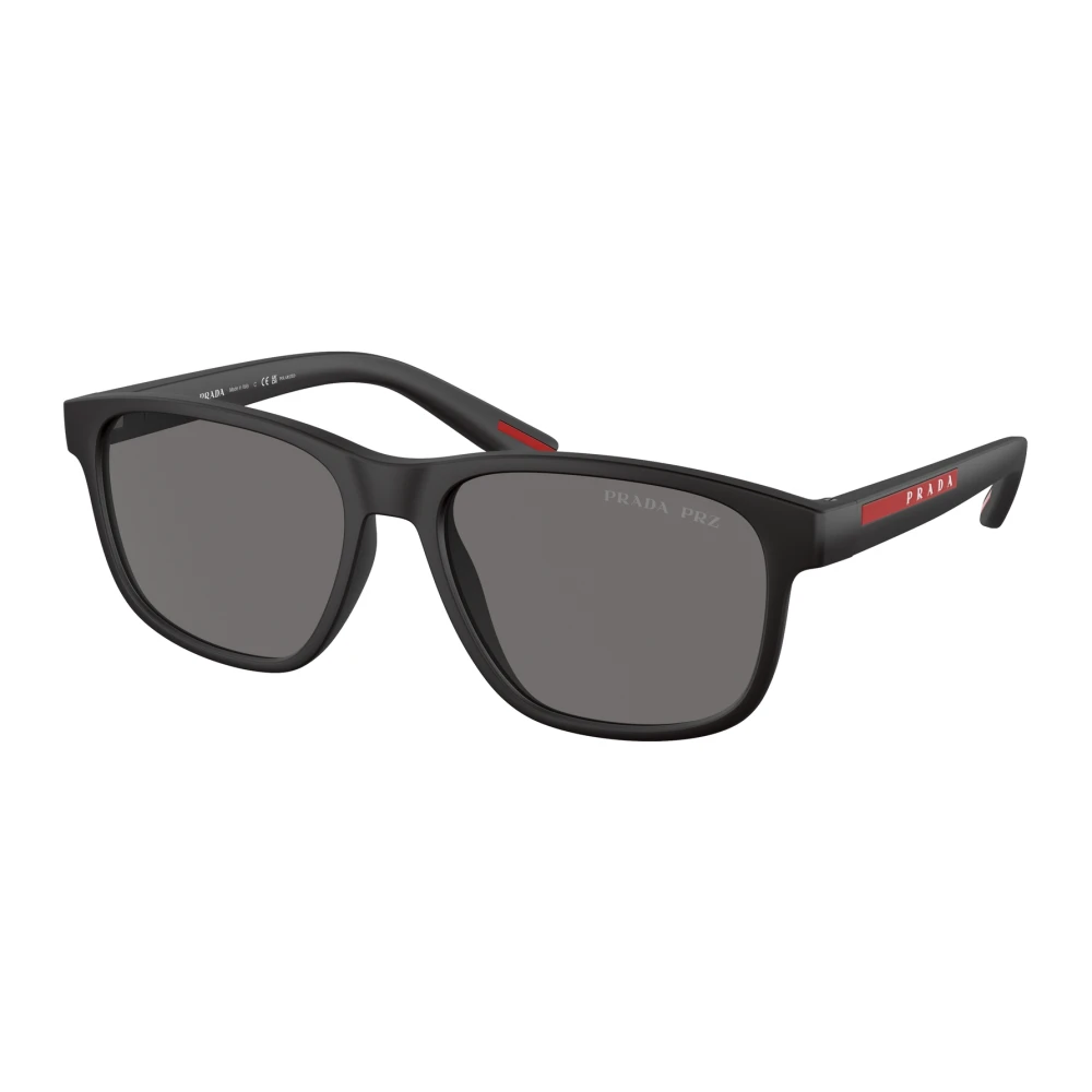 Prada Black Sunglasses, Male, 56 Mm, Futuristic Sunglasses Linea Rossa Style