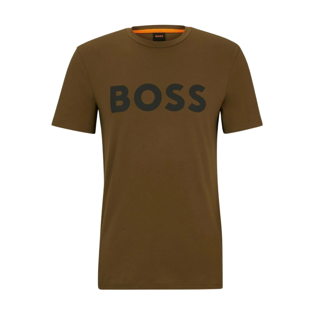 Hugo Boss Mannen Thinking T-Shirt Brown Heren