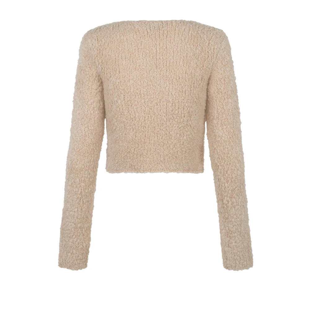 Cortana Zachte Beige Jersey Zijde Blend Trui Beige Dames