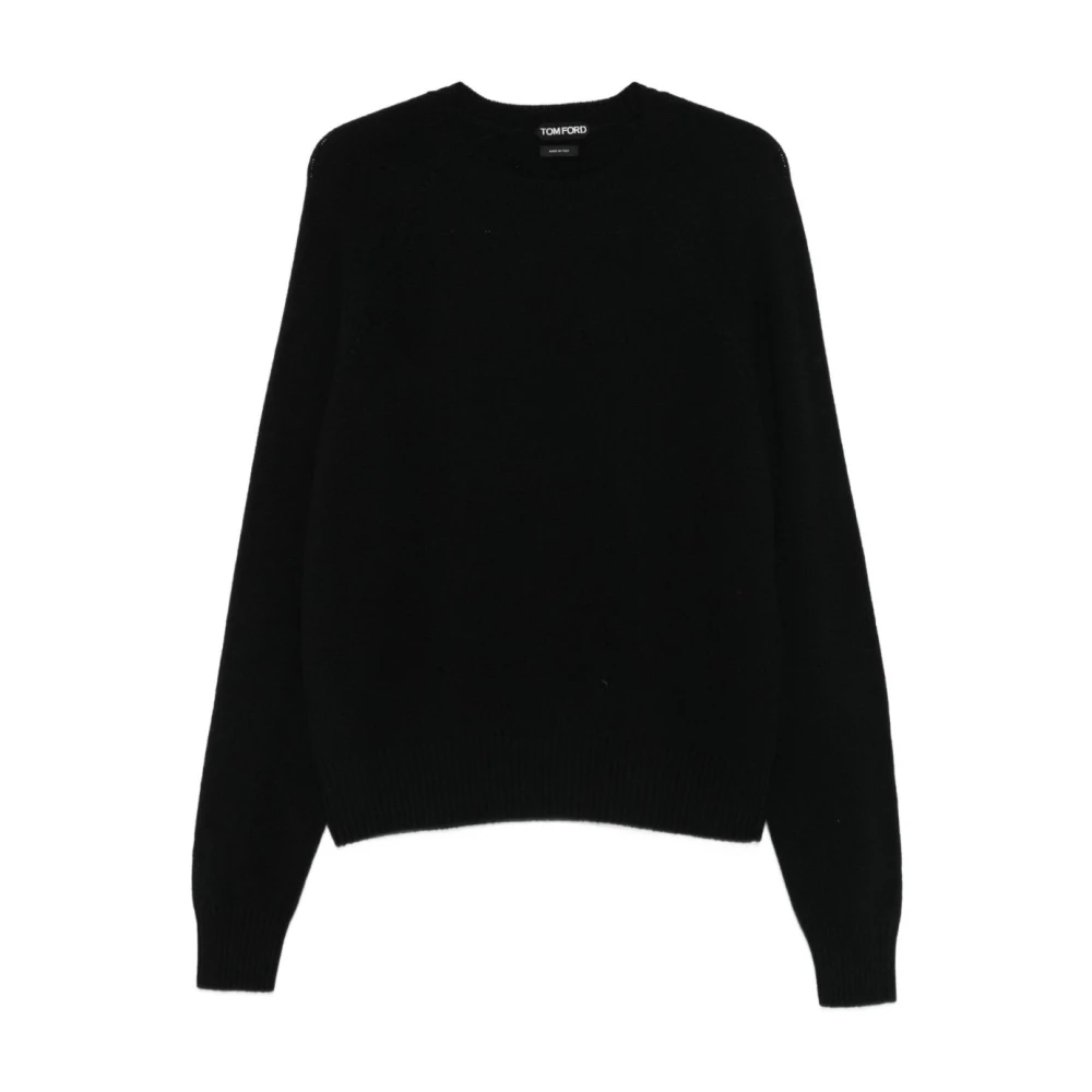 Tom Ford Men's Black Cashmere Knitwear, Xl, Felted Cashmere Crew Neck