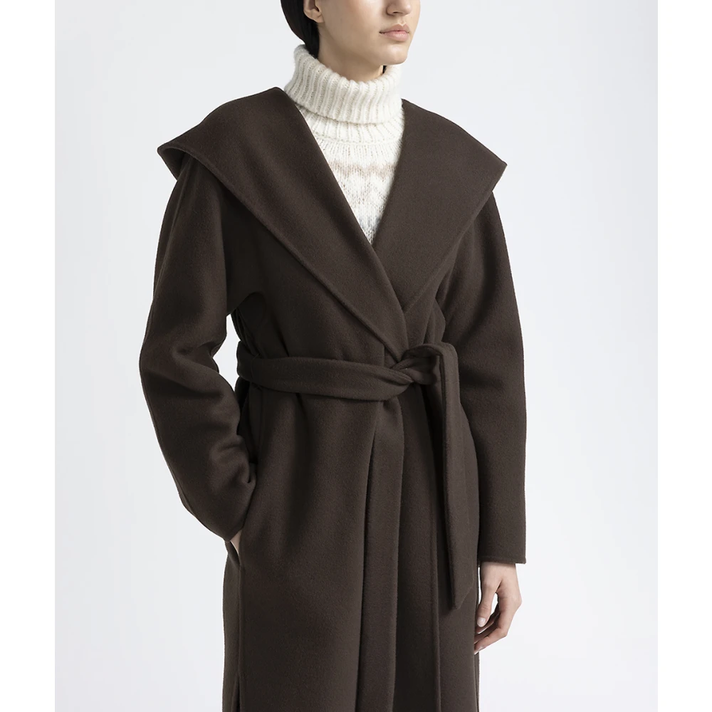 PESERICO Nieuwe wol en kasjmier jas Brown Dames