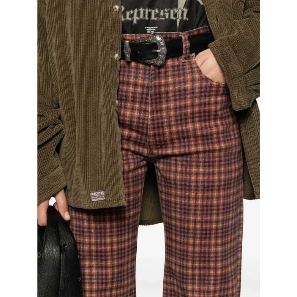 R13 Auburn Plaid Jane Jeans Brown Dames