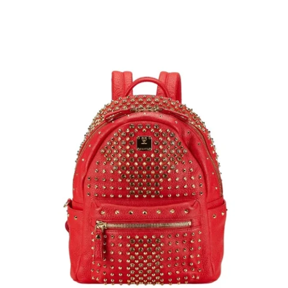 MCM Pre-owned Leather backpacks Red Dames