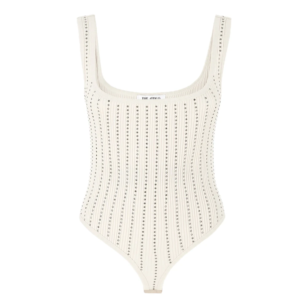 The Attico Wit Elegant Bodysuit Topwear White Dames