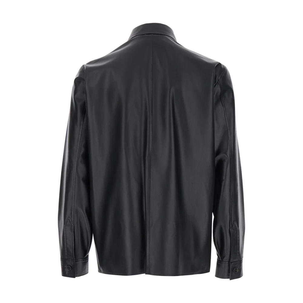 Arma Zwarte Overhemd met Leren Knopen Black Heren