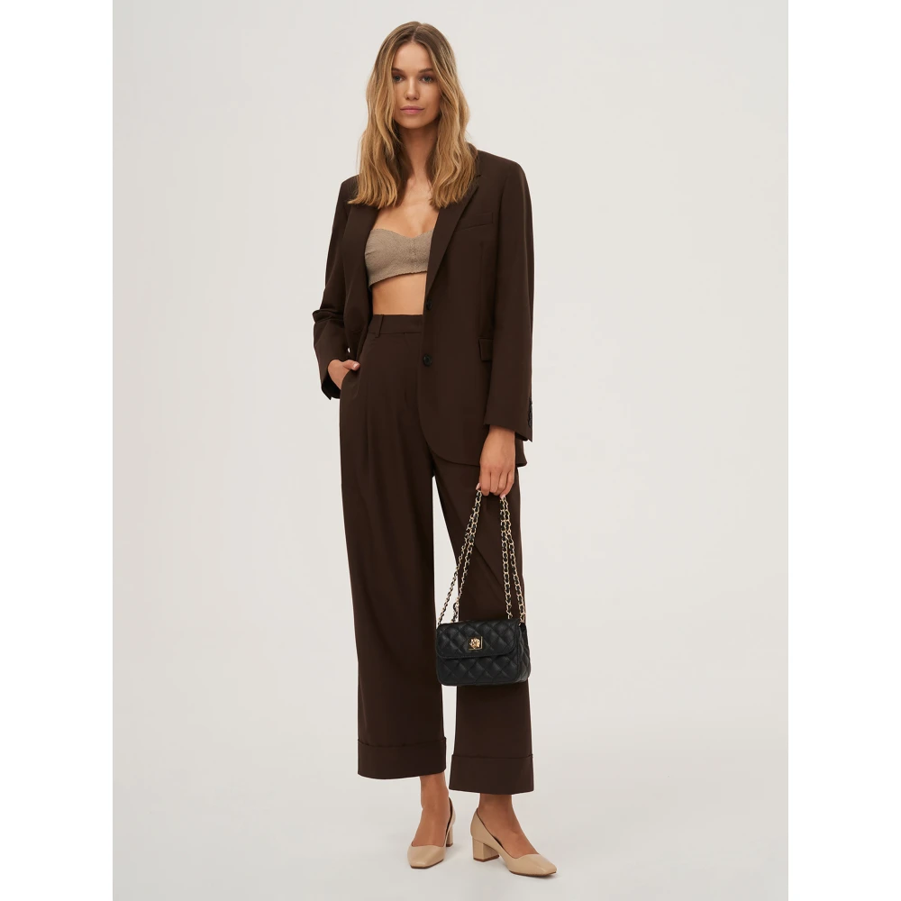 Kazar Gevoerde kleine leren tas met een ketting Black Dames