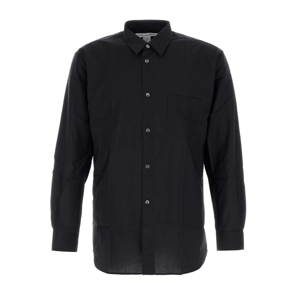 Comme des Garçons Navy Blue Wool Shirt Blue Heren