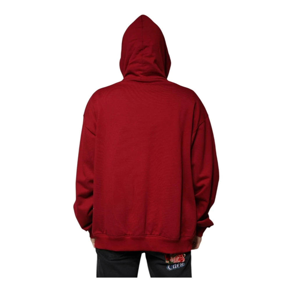 Dolce & Gabbana Rode Sweatshirt met Rits en Logo Details Red Heren