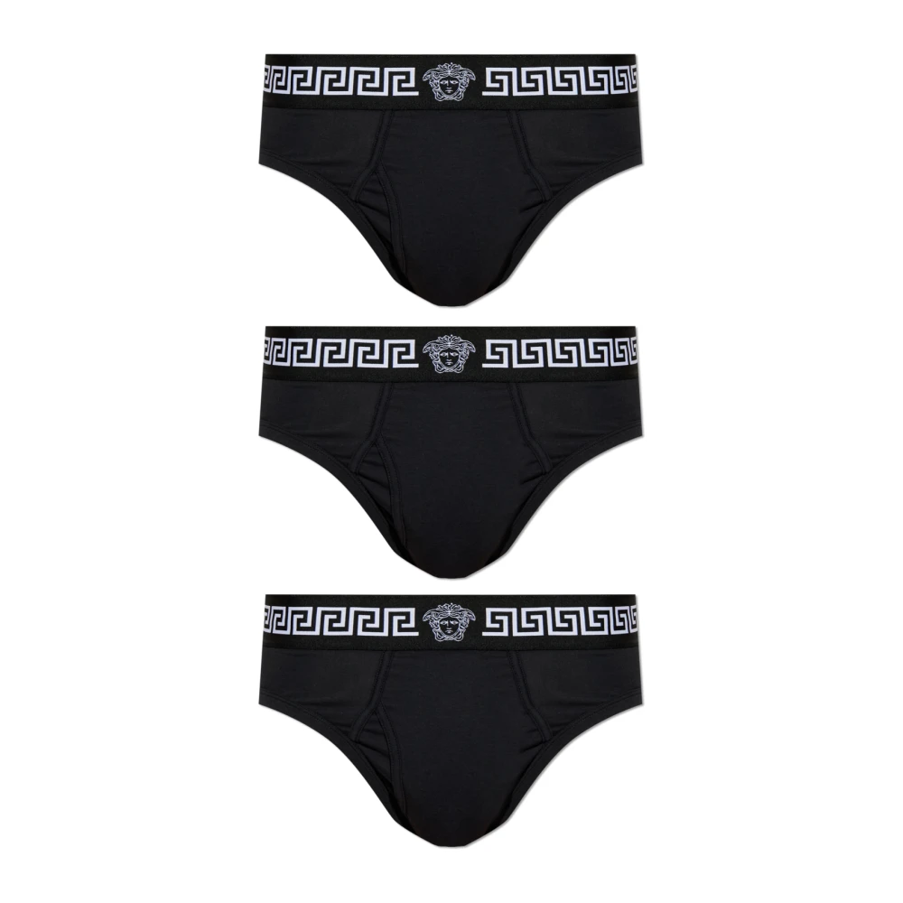 Versace Mannelijk Zwart Ondergoed Heren, Xl, Katoen, Cotton-Jersey Briefs