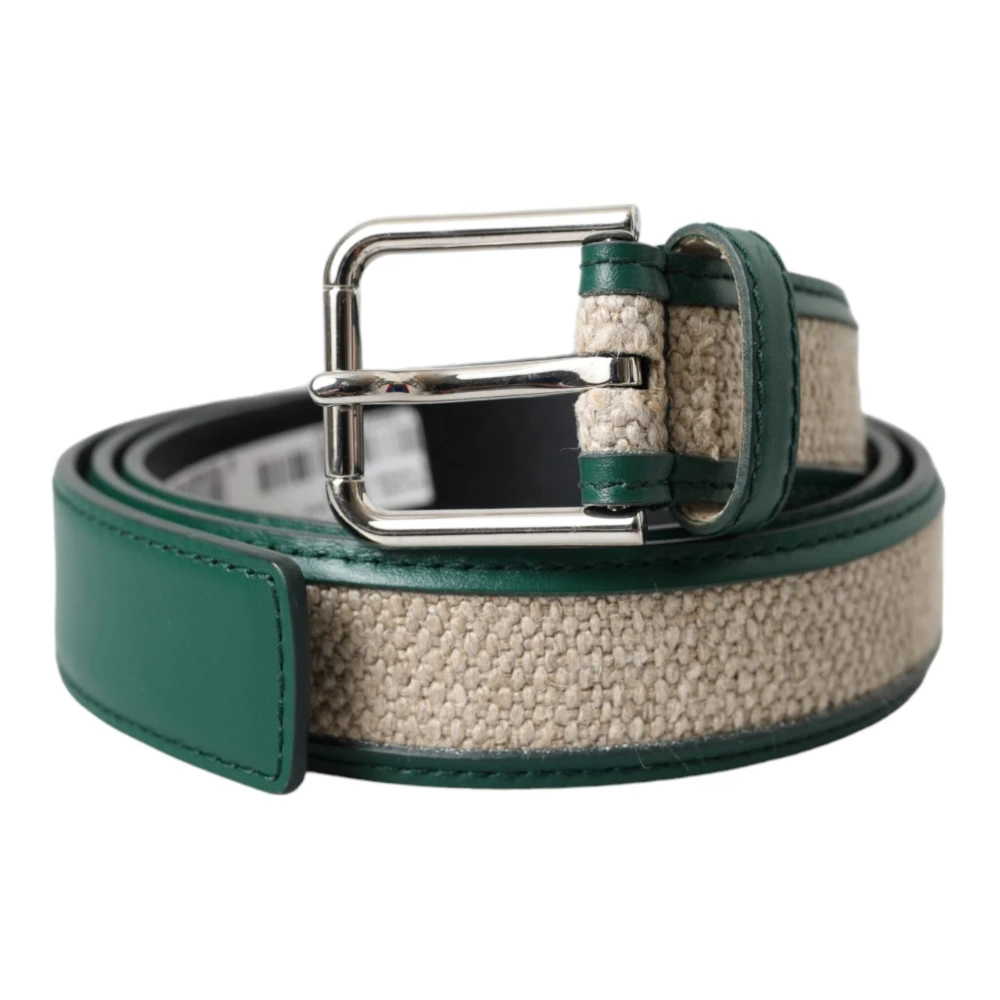 Dolce & Gabbana Flätad Metallspänne Bälte Green, Dam