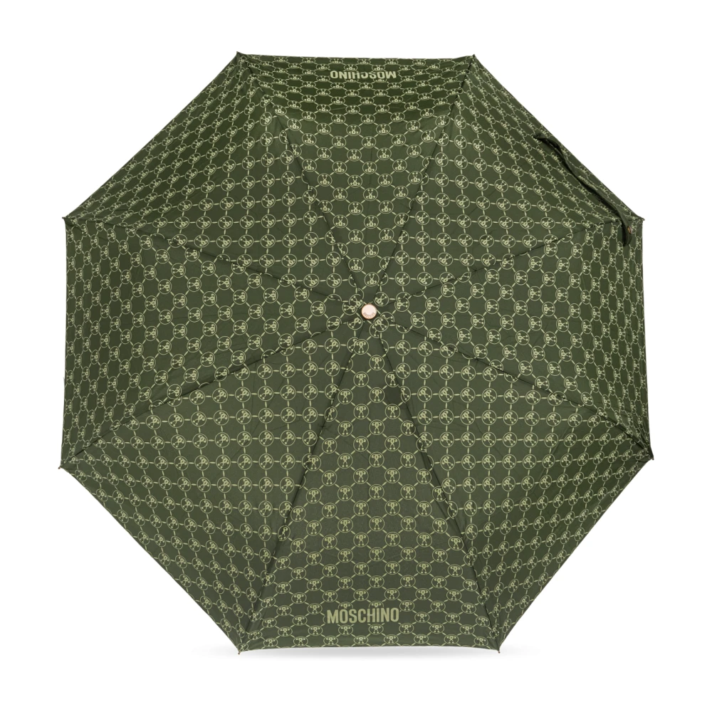 Moschino Opvouwbare paraplu met logo Green Unisex
