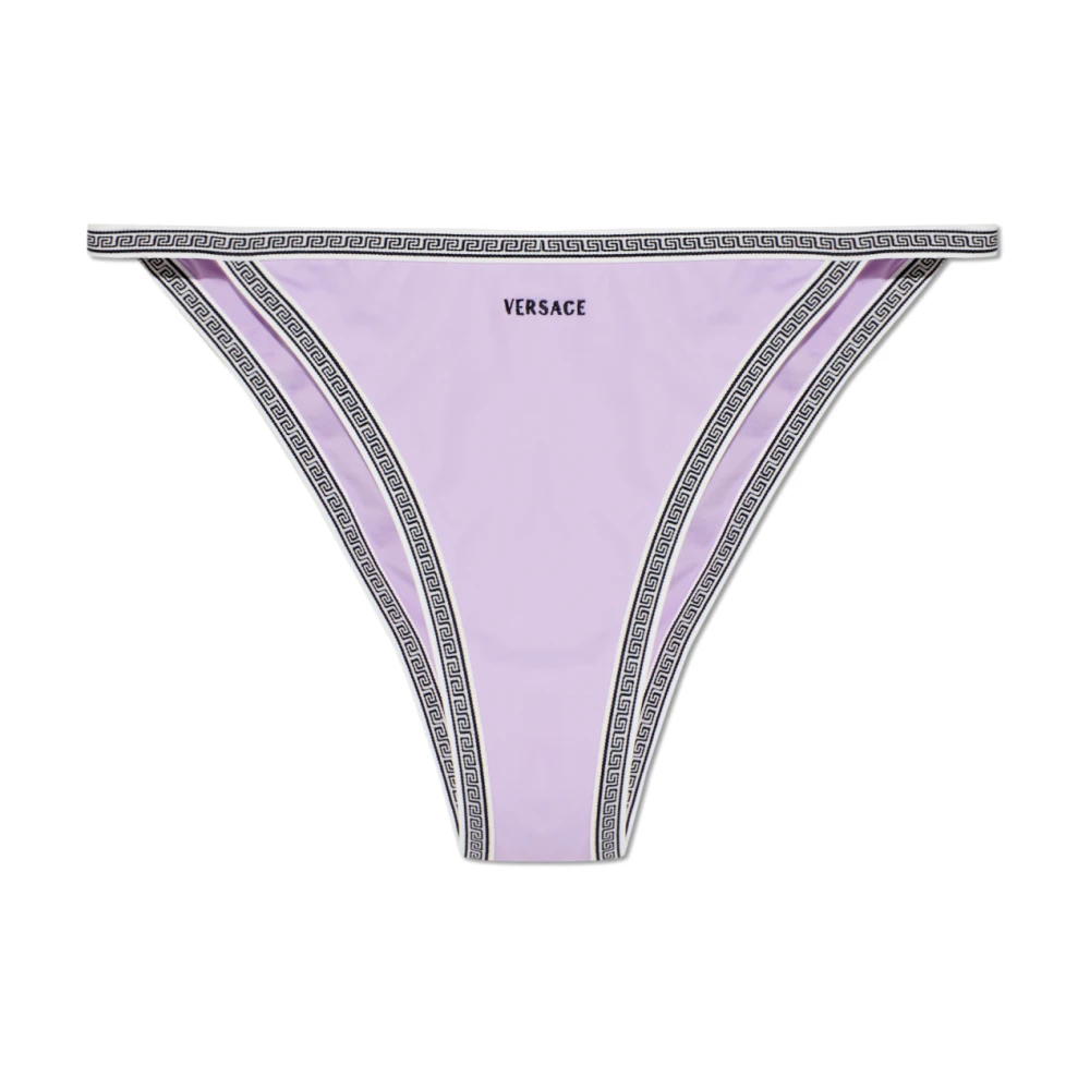 Versace Mujer Morado - Braguita De Bikini Con Logo Bordado - Swimwear - Púrpura - M