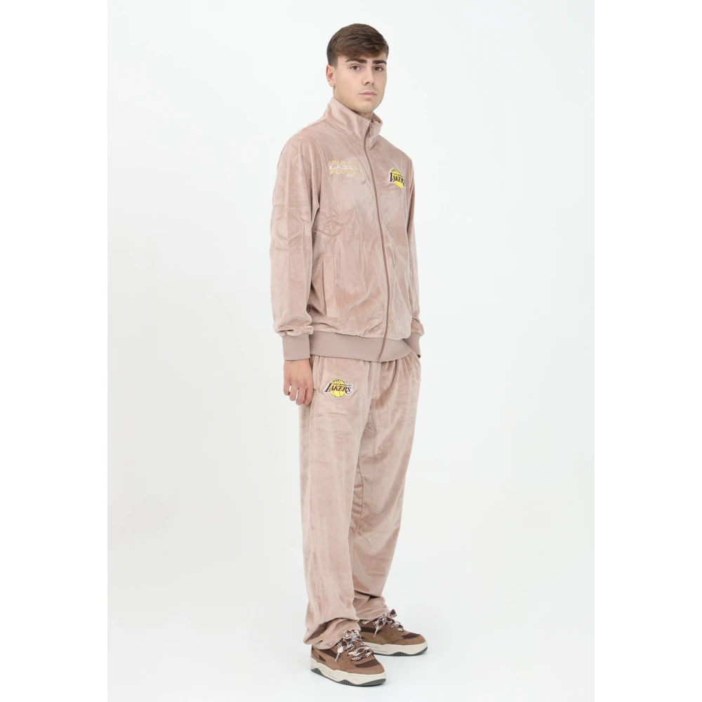 new era Lakers Velours Track Broek Roze Pink Heren