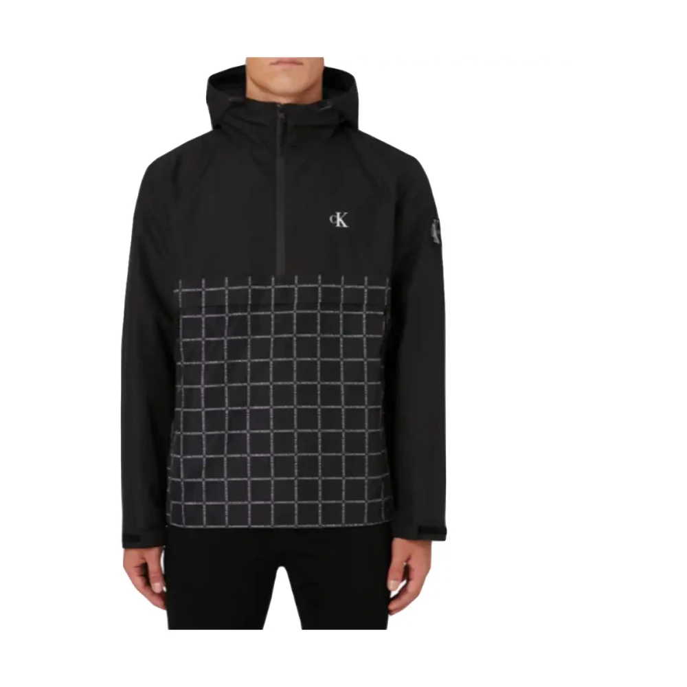 Joom Calvin Klein Herren Schwarz Calvin-Klein Technical Pop Over Windcheater Polyester Black Cm - Bild 4