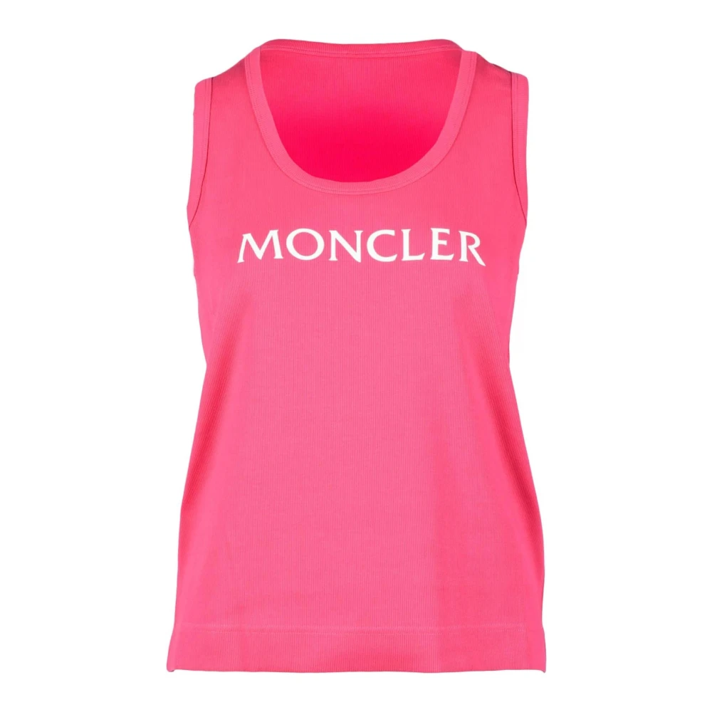 Moncler Katoen Elastaan T-shirt Pink Dames