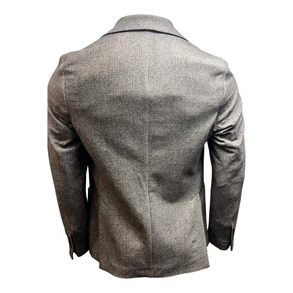 Circolo 1901 Grijze Glencheck Flanel Jersey Blazer Gray Heren