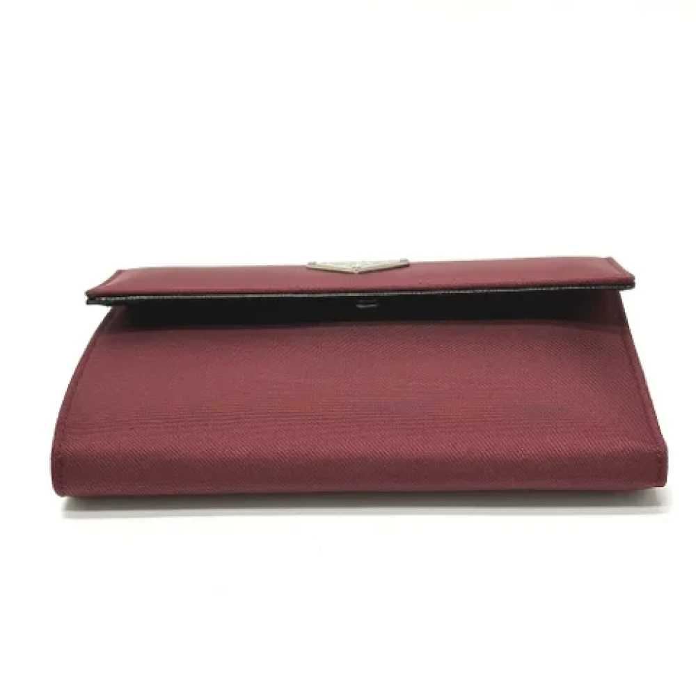 Prada Vintage Pre-owned Leather wallets Red Dames