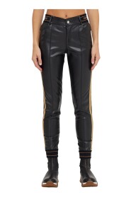 Pantalone in ecopelle con loghi