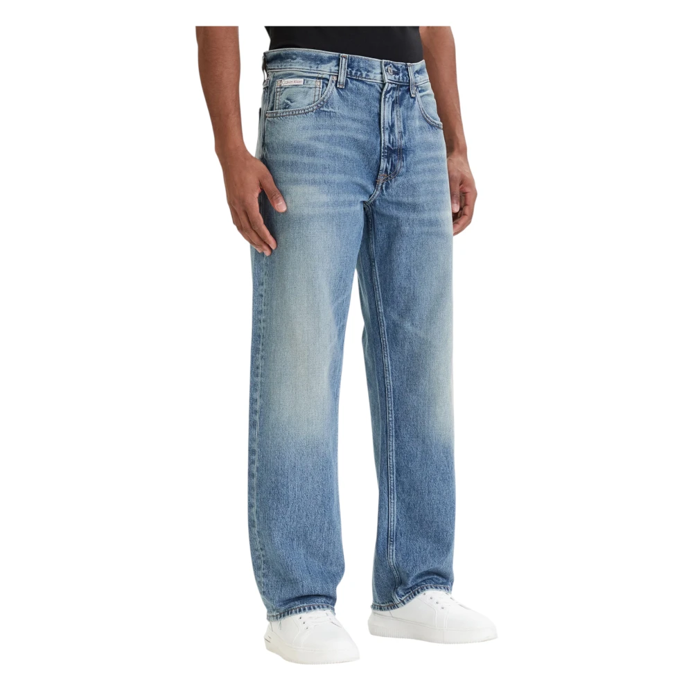 Calvin Klein Jeans Men's Blue Wide Jeans, W34 L32, 90S Relaxed Fit Jeans