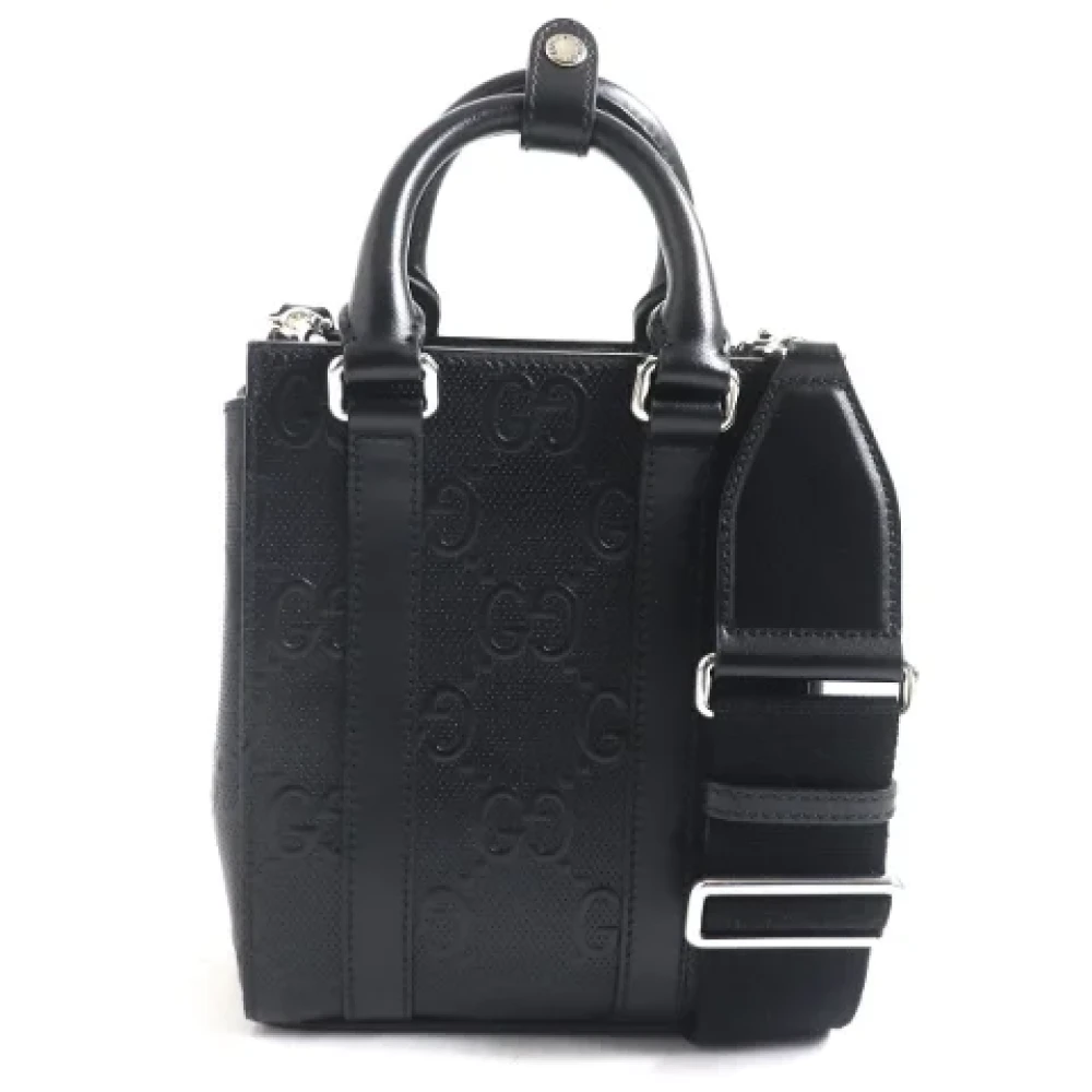 Gucci Vintage Pre-owned Leather totes Black Dames
