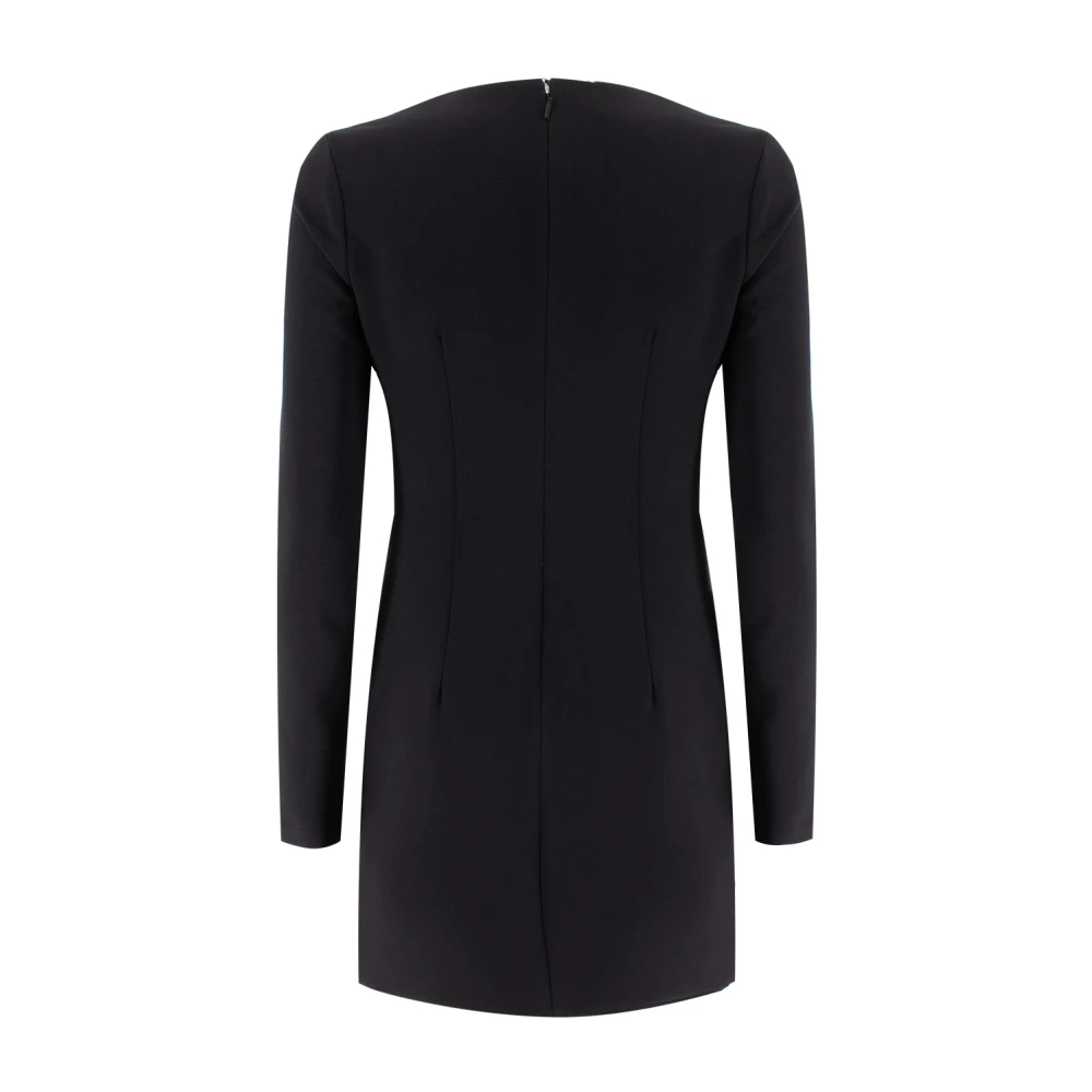 pinko Stretch Crepe Jurk met Lange Mouwen Black Dames