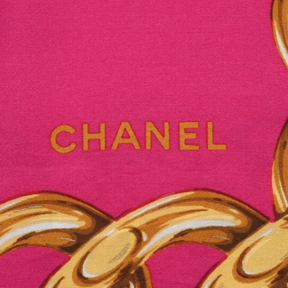 Chanel Vintage Pre-owned Silk scarves Pink Dames