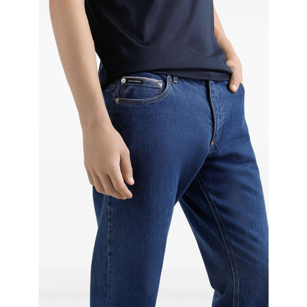 Dolce & Gabbana Blauwe Wide-Cut Jeans Blue Heren